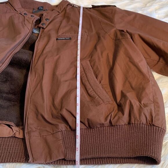 Brown Member's Only Classic Racer Jacket with Detachable Fuzzy Lining Size 46 - Picture 3 of 11